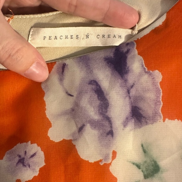 Vibrant Orange Floral Midi Dress - Picture 4 of 4